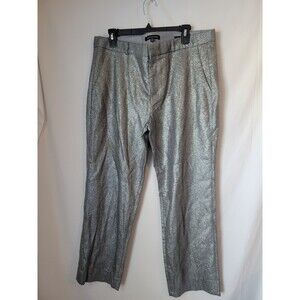 Banana Republic Avery Pants Women's Size 14 Silver Metallic Sparkle Crop